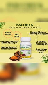 Insucheck Food Supplement Capsule Insulin Plant Pine Bark First Vita Plus Natural Health Drink