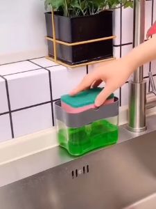 Dispenser Sabun Cuci Piring 2in1: Spons Pump & Pump Holder