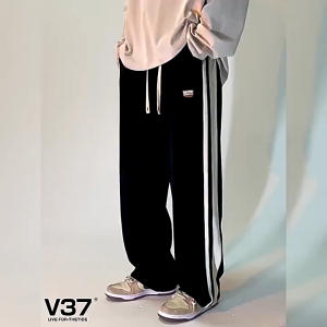 SharpLook【2026】Mens Handsome Design Black Loose Pants Korean Style Casual pants