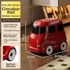 ASCOR | Creative Retro Bus Trash Can with Lid Portable for Home