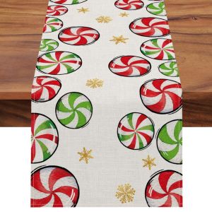 VIKAMA Christmas Table Runner Heat-Resistant Tablecloth Holiday Dinner Party Decor Essential Home Holiday Decor table