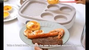 เครื่องทำแฮมเบอร์เกอร์มัลติฟังก์ชั่ไฟฟ้าอาหารเช้าเครื่อง Non-Stick Medical หินแผ่นไข่เจียวสเต็ก BBQ Grill