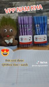 HỘP 12 BÚT XÓA ĐƯỢC DOREMON QH802 MỰC XANHTÍM TÙY CHỌN NÉT 0.38MM MỰC NHIỀU VIẾT ÊM SẢN PHẨM CHẤT LƯỢNG
