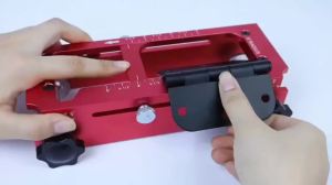 Aluminum Alloy Door Hinge & Lock Installation Kit 2-in-1 Drilling Locator Jig Stable Positioning Tool for Frame Woodworking