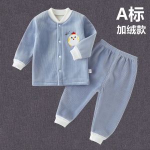 Bộ Đồ Lót Giữ Nhiệt Cho Bé Gái Mùa Thu Đông Dày Dặn Có Lông Cừu Phong Cách Hoạt Hình Quần Áo Mặc Nhà Cho Trẻ Em