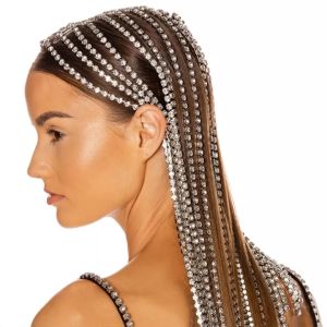 Stonefans Long Tassel Rhinestone Head Chain Headwear for Women Crystal Wedding Hair Accessories Bridal headband Jewelry