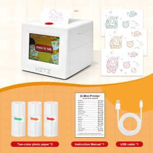 Smart Portable Printer AI Voice Command Touch Screen Inkless Thermal for Travel & Home