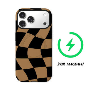 Warped Checkerboard Phone Case for iPhone 18 17 16 15 14 13 12 11 Air Pro Max Plus Double-layer Cover