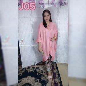Kaftan viscose polos set batik