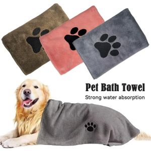 35*75cm/50*100cm Microfiber Pet Bath Towel Embroidered Super Soft Absorbent Cat for Dogs Grooming Supplies