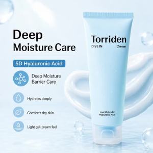 Torriden DIVE IN Balanceful Korean Skincare Set Salicylic Acid Centella Cleansing Foam to Hyaluronic Acid for Moisturizer Cream