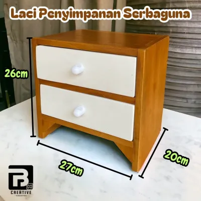 Kotak Tempat Penyimpanan Serbaguna Dengan 2 Laci Nakas Mini