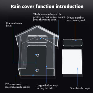 Waterproof Cover for Wireless Doorbell Smart Door Bell Ring Chime Button Transmitter Launchers Heavy Rain Snow