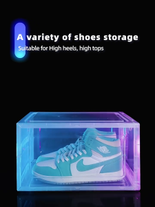 Shoe box Storage Box Racks - Clear and Transparent Stackable Plastic Case for Sneakers and Shoes