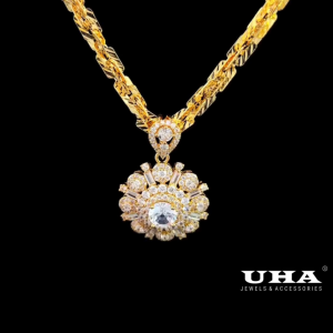 M1752 Mặt và dây chuyền nữ đính đá CZ sáng lấp lánh UHA