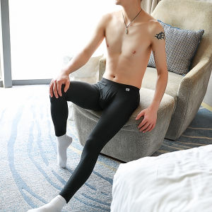 No-Show Ice Silk Running Training Pants Mens Summer Sport Shorts Underwear Breathable Quick Dry Leggings mid Waist Long Trousers