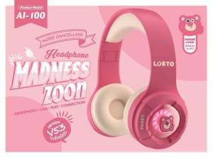 SY AI-100หูฟัง บลูทูธ ไร้สาย แบบ หูฟังครอบหู wireless headphone หูฟังการ์ตูน มีไมค์ FM รองรับ TF การ์ด หูฟังไร้สาย