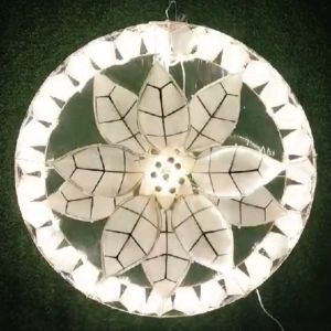 Parol Poinsettia Capiz 25" 33" (Warm and White LED Lights) Christmas Lantern by Real Star