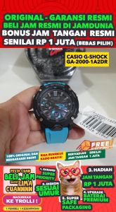 CASIO ORIGINAL - CASIO G-SHOCK - GA-2000-1A2DR Gravitymaster Rubber n Carbon - NEW - MEN - Biru Hitam - Rubber - Jam dunia JD18