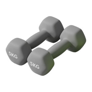Plastic-Coated Solid Cast Iron Dumbbell 5kg