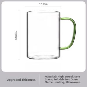 High Borosilicate Glass Beer Tea Cup with Handle Drinking Water Cup Mens Style Home Use Set Creative Design Single Layer Cup
