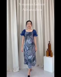 [ X-MANTAN ] DRESS ADRIANA / gaun pesta wanita / pakaian couple / baju batik couple / dress batik (GOOD QUALITY)