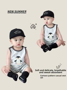 Cute Cartoon Thin Summer Outfit Set for Boys