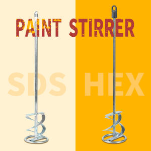 1pc Hex/Sds High Quality Cement Mixer Drill Paint Stirring Rod Handheld Paint Plaster Mortar Cement Mixing Paddle ​80x400mm