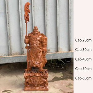 Tượng quan công đế hổ phù cao từ 20--60cm chất liệu gỗ hương cực đẹp