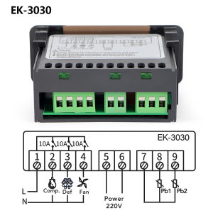 220V Digital Temperature Controller EK-3010/EK-3020/EK-3030 Refrigerator Refrigeration Defrost Thermostat Sensor