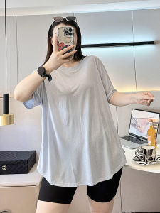 เสื้อยืดโยคะผู้หญิงแขนสั้นบางระบายอากาศได้ดีสำหรับการวิ่งออกกำลังกาย ทรงหลวม ฤดูร้อน แห้งเร็ว ผ้าฝ้ายผสมโพลีเอสเตอร์