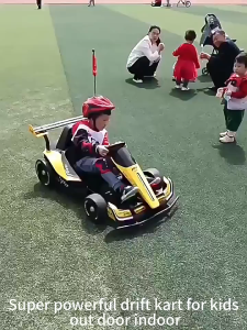 24V Outdoor Ride on Toy Go Kart Electric Drift Kart Car with Adjustable Seat Crazy Cart for Kids 6-12 Years Old