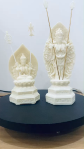 Tượng Phật Quan Âm Thiên Thủ Thiên Nhãn chất liệu đá nhân tạo size 20cm nhập khẩu làng nghề đúc tượng mỹ nghệ Đài Loan