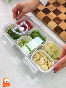 Kitchen Refrigerator Storage Box With Drain Basket Keep Fresh Food Sealed Frozen Storage Box