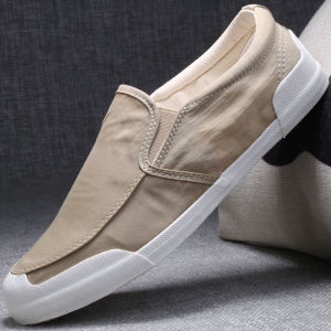 รองเท้าผู้ชายรองเท้าผ้าใบสลิปออนรองเท้าแฟชั่นลำลองสำหรับคนขี้เกียจรองเท้าสนีกเกอร์รองเท้าผ้าสไตล์ปักกิ่งแบบเก่าระบายอากาศได้ดีใส่ขับรถสำหรับผู้ชายฤดูใบไม้ผลิ