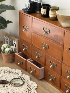 Simple Small Desk Wood Drawer Storage Cabinet