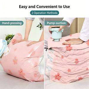 Moving Vacuum Storage Bags for Seasonal Clothes & Quilts Reusable Space-Saving Bags with Double Seal Perfect for Wardrobe Travel