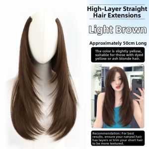 JUZITING | Volume Enhancing U-Shaped Hair Extension Invisible Seamless Long Straight Hair Clip-In Extension