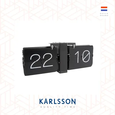 Karlsson Flip clock No Case black matt black stand (Table/Hanging) [Ready Stock] Flip Clock Table clock Modern Luxury for Living Room Home Decor
