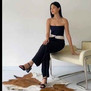 Nicholas Edison Sandal Heel Vara Black Sandal Block Heels Simple Terbaru