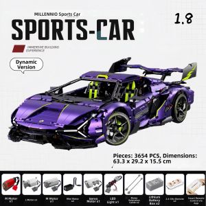 GULY | Purple Electric Remote Control Adjustable Chassis Convertible Car Building Blocks Toy