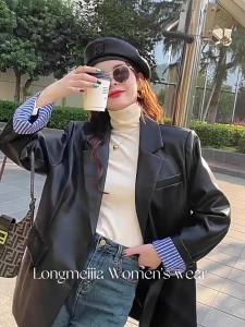 Áo Len Nữ Dáng Ôm Dài Tay Cổ Lọ Phong Cách Hàn Quốc Harajuku Áo Len Chui Đầu Giữ Ấm Mùa Thu