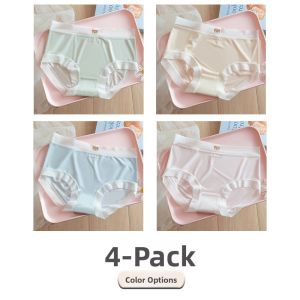 Miiow | Ice Silk Pure Cotton Triangle Shorts Underwear For Girls Summer Thin Breathable Antibacterial Seamless Comfortable Inner Pants