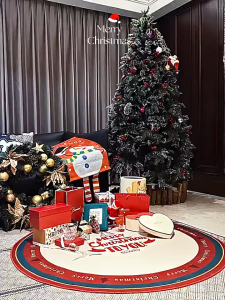 WEICEE Large Size Christmas Carpet 120x120cm Round Carpet Christmas Tree Skirt Mat Living Room Mat