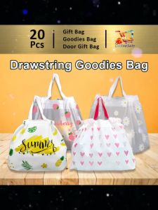 Gift Bag 20pcs Goodies Bag Door Gift Wedding School Party Bag Drawstring New Korean Style Nature Plant Flower Fruit Snack 94 Premium Tote Plastic Beg