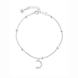 anenjery | ANENJERY Zircon Moon Star Pendant Chain Bracelets for Women Trendy Simple Hand Jewelry Accessories Girls Birthday Gifts