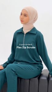 [Lvin] FLEX FIT ZIPPER - Baju OKA Lengan Panjang / Baju Jaga / Set Baju Celana Jaga Oka / Dokter Lengan Panjang / Baju OK / Baju Scrub / Doctors Scrub