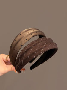 Korean Style Wide Edge Satin Polka Dot Hairband Womens Outgoing Versatile High Hairline Headband Face Wash Hair Clip Hair Accessories