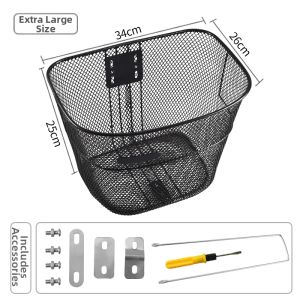 Reinforced Front Mounted Metallic Blue Basket for Bicycles