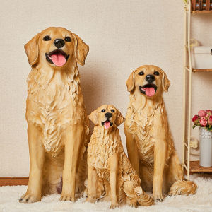 TONGGUMO | Resin High-Imitation Golden Retriever Sentinel Dog Model Home Decor Figurine